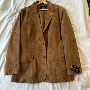 Brown Corduroy Blazer with Notched Lapels